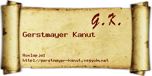 Gerstmayer Kanut névjegykártya